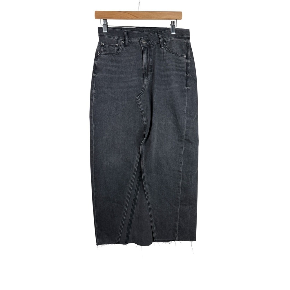 American Eagle Outfitters Hi Rise Denim Maxi Skirt size 4 Black Denim Womens